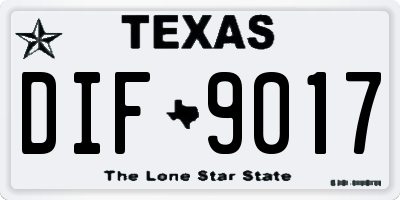 TX license plate DIF9017