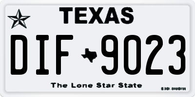TX license plate DIF9023