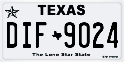 TX license plate DIF9024