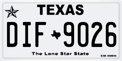 TX license plate DIF9026