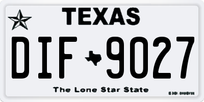 TX license plate DIF9027