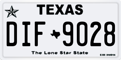 TX license plate DIF9028