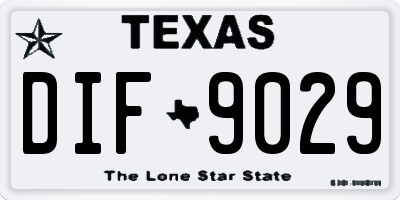 TX license plate DIF9029
