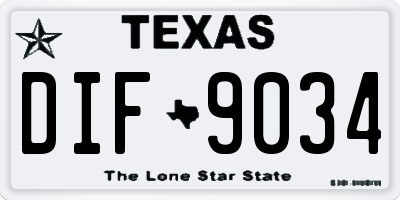TX license plate DIF9034