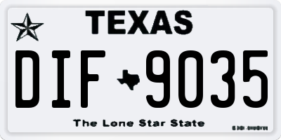 TX license plate DIF9035