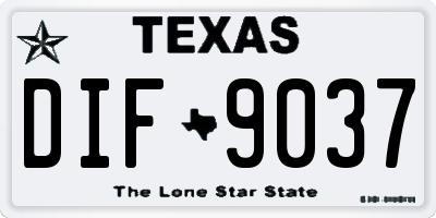 TX license plate DIF9037