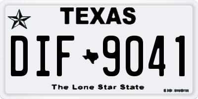 TX license plate DIF9041