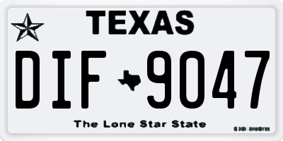 TX license plate DIF9047