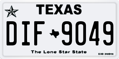 TX license plate DIF9049