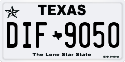 TX license plate DIF9050