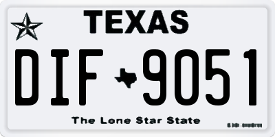 TX license plate DIF9051