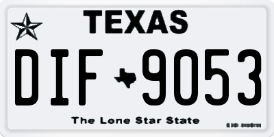 TX license plate DIF9053