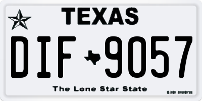 TX license plate DIF9057