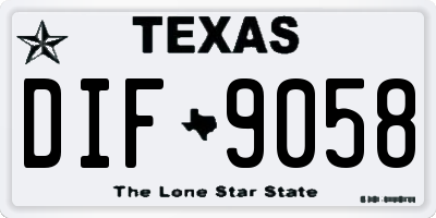 TX license plate DIF9058