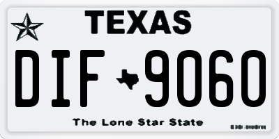 TX license plate DIF9060
