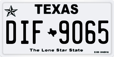 TX license plate DIF9065