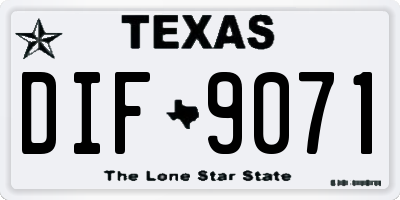 TX license plate DIF9071
