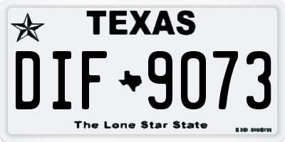 TX license plate DIF9073