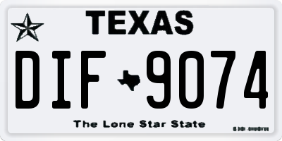 TX license plate DIF9074