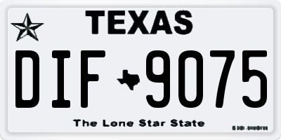 TX license plate DIF9075