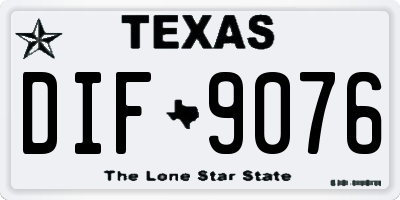 TX license plate DIF9076