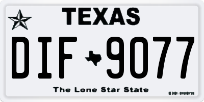 TX license plate DIF9077