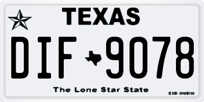 TX license plate DIF9078