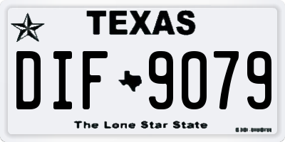 TX license plate DIF9079