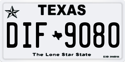 TX license plate DIF9080