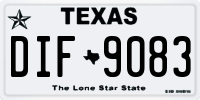 TX license plate DIF9083