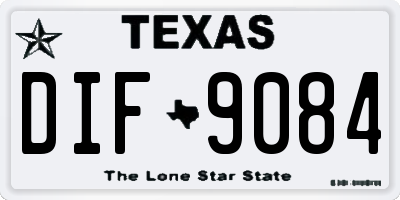 TX license plate DIF9084