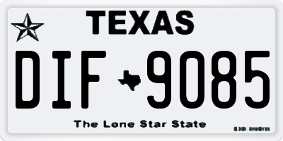 TX license plate DIF9085