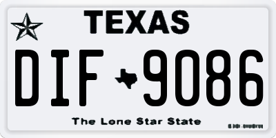 TX license plate DIF9086