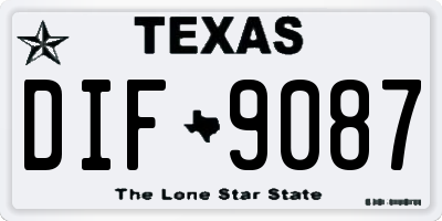 TX license plate DIF9087