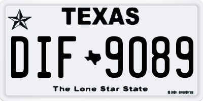 TX license plate DIF9089