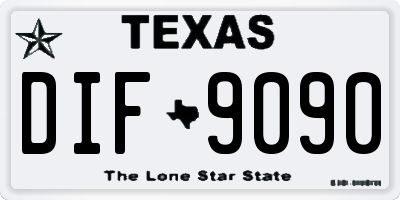 TX license plate DIF9090