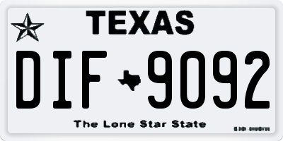 TX license plate DIF9092