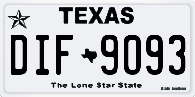 TX license plate DIF9093