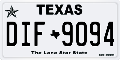 TX license plate DIF9094