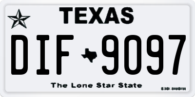 TX license plate DIF9097