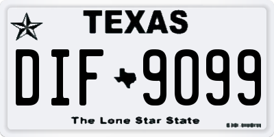 TX license plate DIF9099