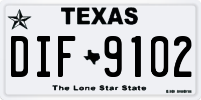 TX license plate DIF9102