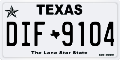 TX license plate DIF9104