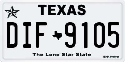 TX license plate DIF9105