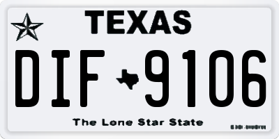 TX license plate DIF9106