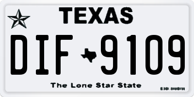 TX license plate DIF9109