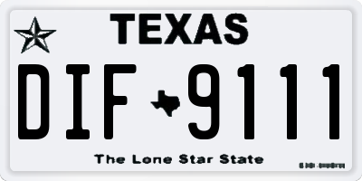 TX license plate DIF9111