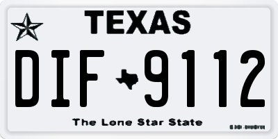 TX license plate DIF9112