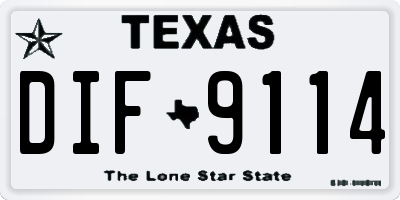 TX license plate DIF9114