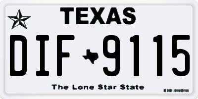 TX license plate DIF9115
